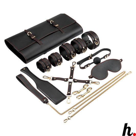 Real Leather BDSM 10 pcs Bondage set for Beginners/Starter Kit Adult Sex Toys Singapore