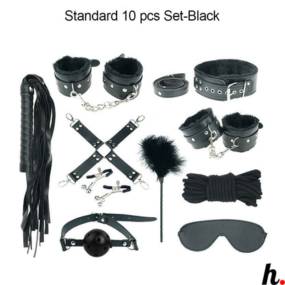 PU Leather BDSM 13/10 pcs Bondage set Premium/Standard/Economy Set for Beginners/Starter Kit Adult Sex Toys Singapore